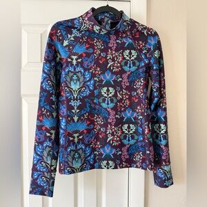 Greyson Soleil 1/4 Zip Mock Neck La Vie En Rose Long Sleeve Top size Medium